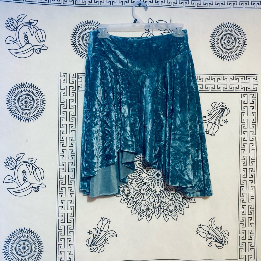 Silence + Noise Asymmetrical Velvet Skirt